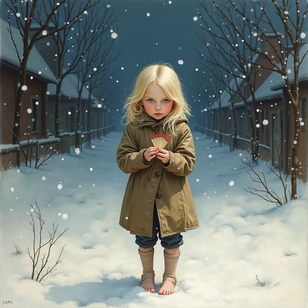 Delicate watercolor painting, An ultra beautiful three-year-old girl walks through the snow and carries a small teddy bear in her hands next to lights decorated with New Year&#39;s gifts and Christmas trees., digital-art, Pixel study, higly detailed, Gentle sensuality, intricate details, elegant, aesthetic, lineout, surrealism, Realistic, hiquality, hyper-detailing, professionally, Filigree, overdetalization, hyper realisitc, beautiful forest background.