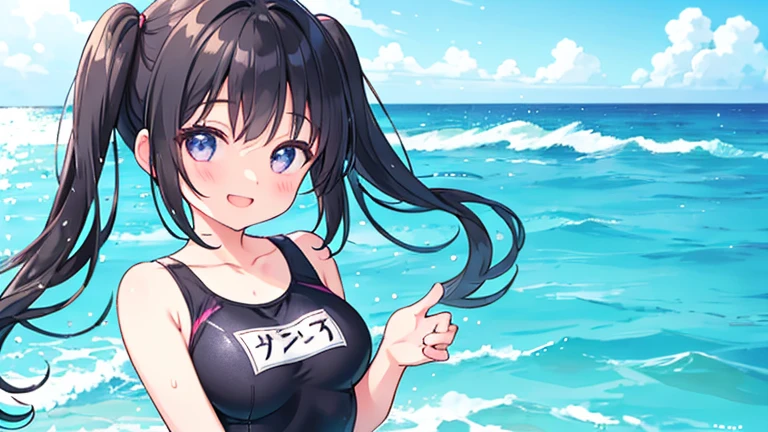 TOP quality,8K, masterpiece, insanely detailed,(illustration, manga, anime:1.2), (1girl:1.2),20yo, (laugh:1.0),(bikini, cleavage:1.3),(sea),(surfing)