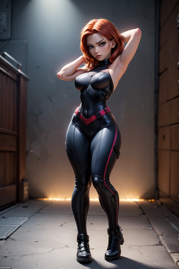 ((1girl, solo, full body, full body front)), ((standing)), (perfect anatomy, perfect hands, perfect legs), beautiful body, natural proportions BREAK

extremely detailed face, (beautiful detailed eyes:1.6), (realistic pupils, realistic iris:1), expressive eyes, looking at viewer, (hyperrealistic:1), (detailed skin texture:1.2), smooth skin, (red hair:1.5), (violet eyes:1.4), (long hair:1.4), (mature female:1.3) BREAK

(skin tight:1.5) BREAK

(masterpiece:1.2), best quality, high resolution, (highly detailed shading), (realistic lighting:1.2), anime-style, perfect lighting, bright lighting, vibrant colors, dynamic tones, striking hues, 8k, absurd resolution, perfect shadows, hdr, UHD, ambient lighting, realistic, ultra-realistic, photo realistic, highly detailed, rich detail, luminous colors, fine texture, intricate design, professional illustration, (soft light), (illustration:0.8)
