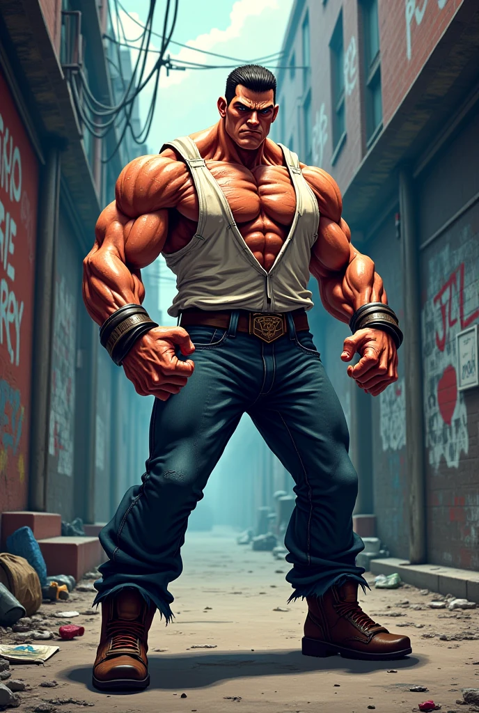 Roblox game character muscular
