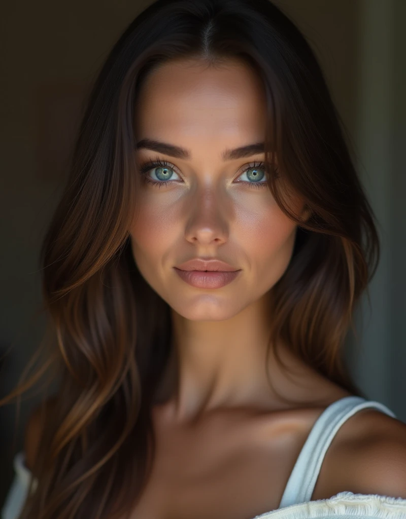 nsfw, Top quality, RAW images, real face, incredibly beautiful girl, cute, silky, Very beautiful Spanish,soft and shiny hair, Depth of written borders, High accuracy, Very detailed,ملابس تدريب ،عيون ووجه Very detailed, students sharp, Real students, Intense focus, Cinema Lighting, small, (small breasts:1.2), (Moderate (:1.2), (Lifting بدلة بحار to show off a small cute bra:1.5)))、
