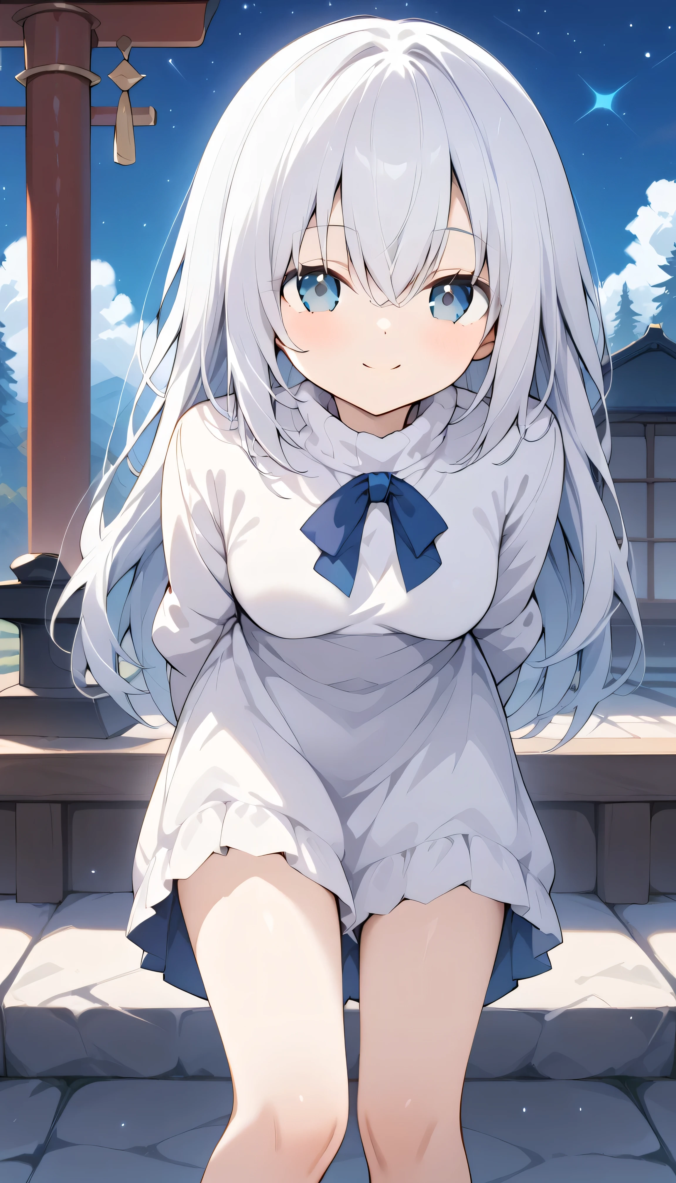 masterpiece, best quality, super detail, silver hair, embarrassing, (embarrassed smile), blush, (alone in garden), bokeh, looking at viewer, full body, standing, silver hair, argus\(azur lane\), silver_hair, medium breasts, gray_eyes, hair_clip, argusorigin, black stockings, camel toe, vagina, silver crown on head, no pants, no bra, enjoying, nude, nude body, full legs, open mouth, high heels, nude breasts