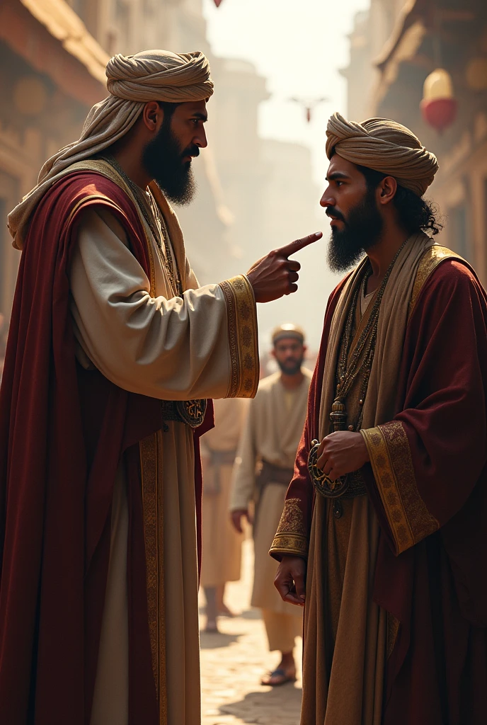 Year: 11th century. Location: Shiraz. Pre-raphaelite scene with a 22-year-old english jewish man, physician, (holding the hands) of an ill ((terminal patient)), ((ominous feeling)), ((((11th century qamis)))) ((11th century hairstyle)), (((cinematic style)))
