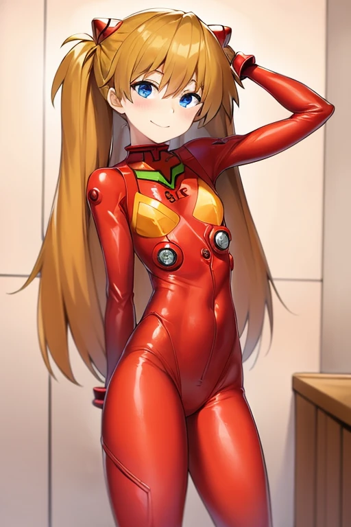 (( top quality )), ((masterpiece)), (be familiar with), perfect face, indoor, bedroom,  Watching Viewers ,
One woman,  Soryu Asuka Langley ,
開いた口,  ecstatic expression beside the piano, blush, smile,
 small tits,  flat chest, Young girl, Lori,  s,  girl,
 long hair,  twin tails,
Leg spread,