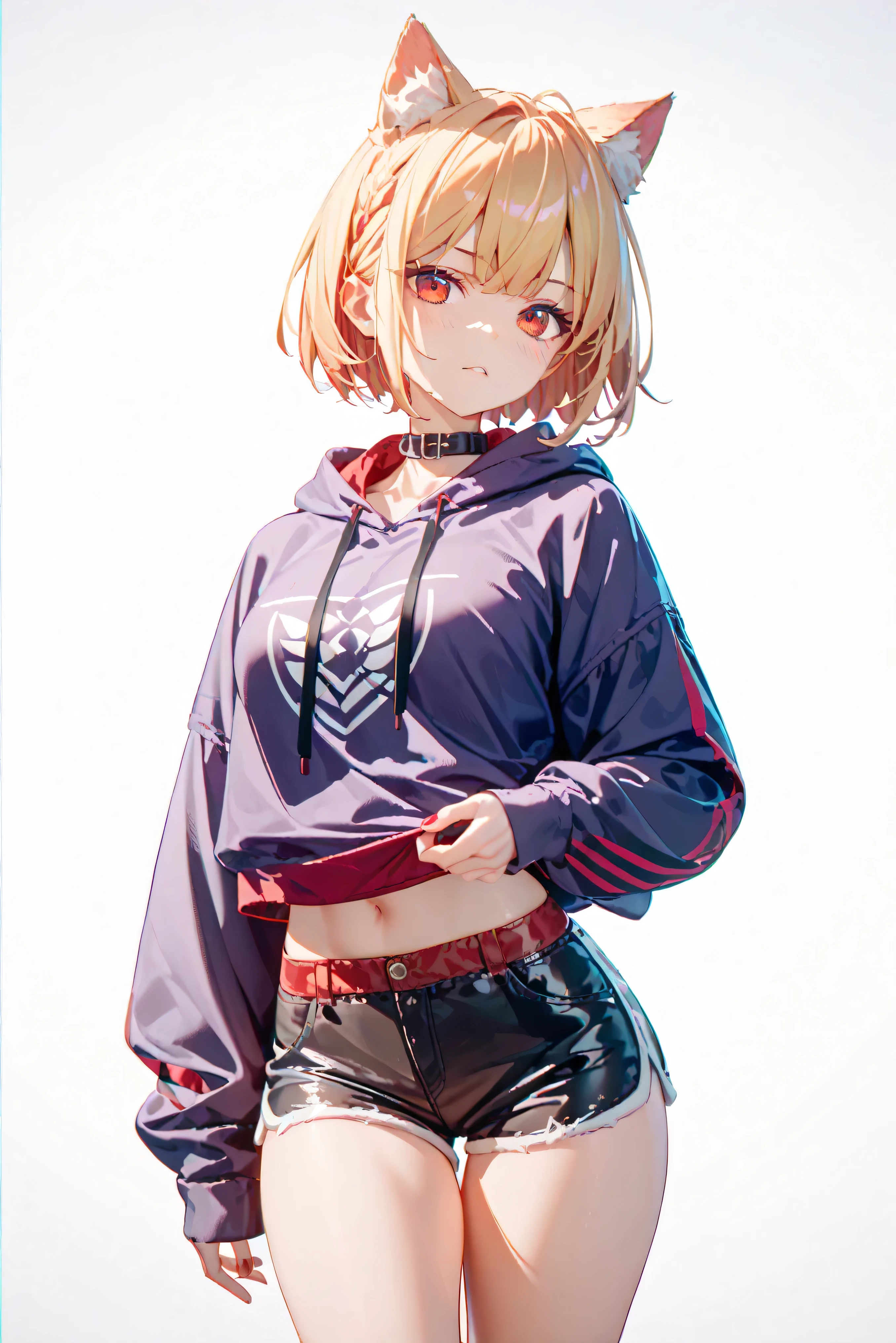One 16 years old girl,full body,grin,Blonde Short bob hair,sports casual,oversized tops,Five quarter spandex,