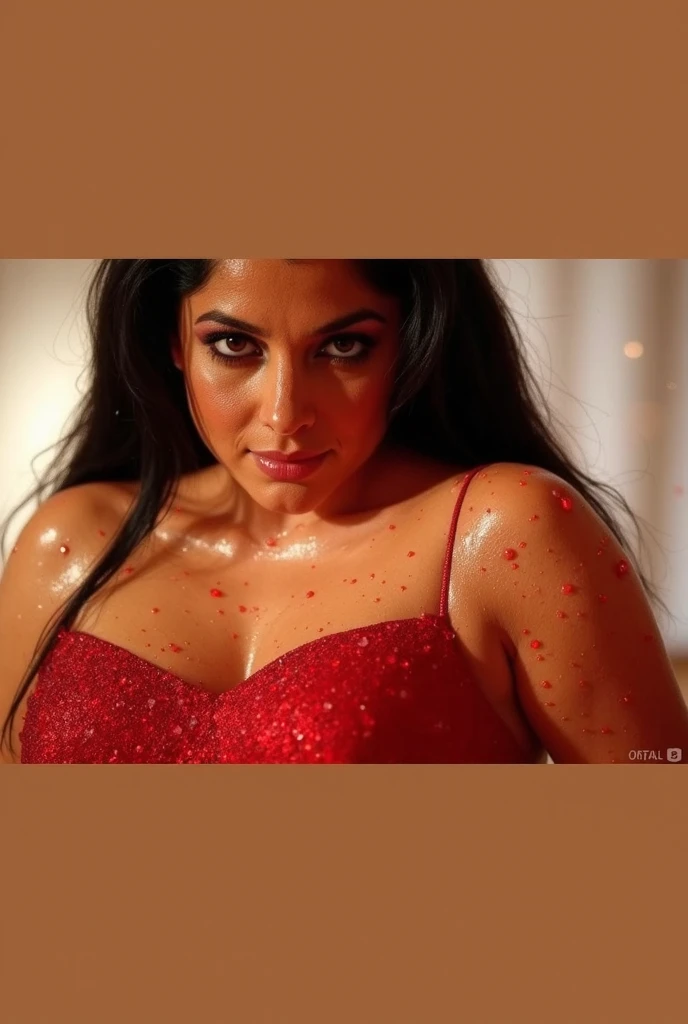 (masterpiece, Best Quality, high resolution), Vibrant colors、1 Beautiful female, skinny, tall, ((full body shot)), Pakistani, perfect proportions, disheveled clothes, extremely detailed beautiful face, mid climax, Wet wavy Hair, detailed flowing hair, (lying on the floor), arched back, stone cellar, Detailed background, Ultra Detail、NSFW、natural medium breasts、large firm ass, (long shapely legs)、((prominent collarbone)), Screaming with open mouth、eyes closed, barefoot, ((sweaty))