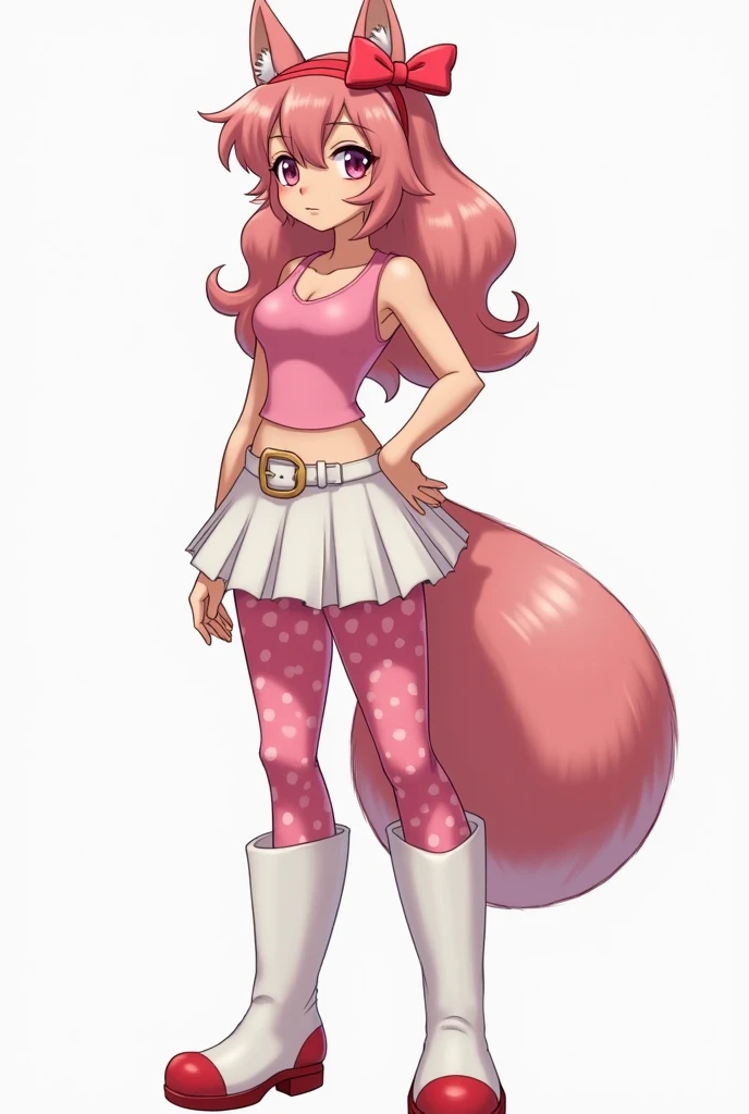 furry girl, young, cat, red hair, Knight bangs hairstyle, long ponytail, anime style, medium breasts, blue eyes, red jacket, open clothes, yellow bikini, purple skirt, princess crown, park, clear Sky, high quality, detailed body, detailed eyes, detailed face, masterpiece, glistening body, detailed body fur, best quality, two tone body, pink fur, clear pink fur, paws whit three toes, skinny, sassy face, :3, unicorn horn, heart eyes,
