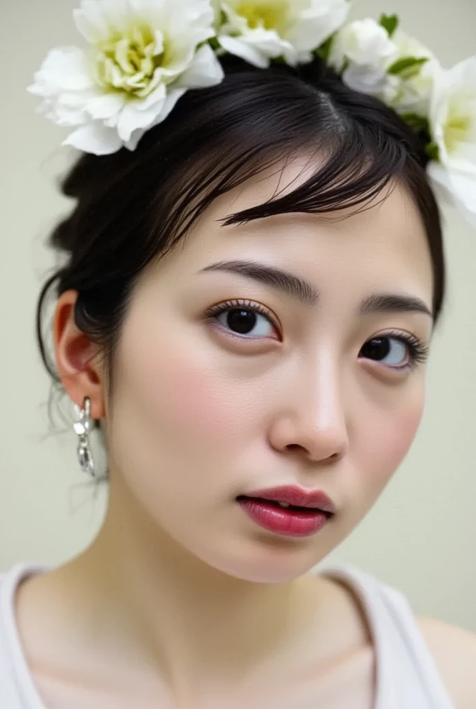 (Masterpiece:1.2), high definition, high quality,(60-year-old woman:1.2)、(Wrinkles on the face:1.2)、Beautie、raor gown, Sweet Lolita, Puffy sleeves,Big breasts
