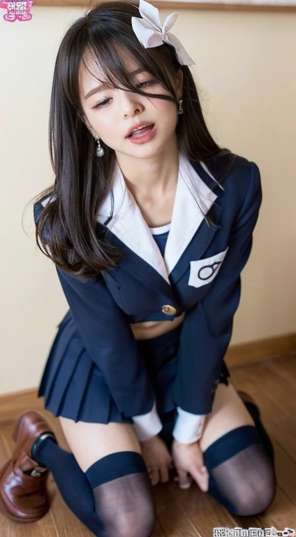  she wears the cutest high school uniform in the world、The model is attractive, rich breasts , Beautiful bra, ( one girl 、 Photorealistic:1.4、 Official Art、 ultra-detailed、 beautiful and aesthetic 、 beautiful faces、​masterpiece、 top quality 、 poses that sexually stimulate men、 charming eyes、 euphoric expression、 butt is small 、Colossal 、 breasts are exposed:1.5、(nude)、The cutest blazer in the world、The cutest blouse in the world、The cutest red ribbon in the world、最も beautiful faces、 the cutest earrings in the world 、 The World's Cutest Checked Miniskirt 、The cutest navy blue knee socks in the world、The cutest black loafers in the world、The cutest sleeping face in the world 、 World's Cutest Gravure Idol Pose Showing Off Her Cutest Groin in the World、The most attractive body in the world、 is shown、 school classroom、 open your legs wide :1.6、Touching the thighs、Showing off the cutest panties in the world、(( doggy style 、 your buttocks higher 、 Insert、Deep joy、 severe pain 、Intoxicated Eyes:1.2）,(  Aerial View :1.5）,  Despair, I feel like crying, exclamation mark、(( Panting intensely :1.2))、 ecstatic face、 climax expression 、 looks up at the 、 I look at the ceiling、(( open your eyes, Endure:1.5)), （ Watch Viewers ：1.1）