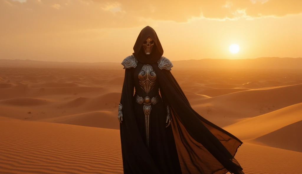 plano general, whole body,Bloom, monochrome, ink sketch,((1 desert princess, dynamic pose, with shoulder pads and leather bones, leather belt:1.5)), fighting stance, looking at the viewer, desert background:1.2)HD,8k