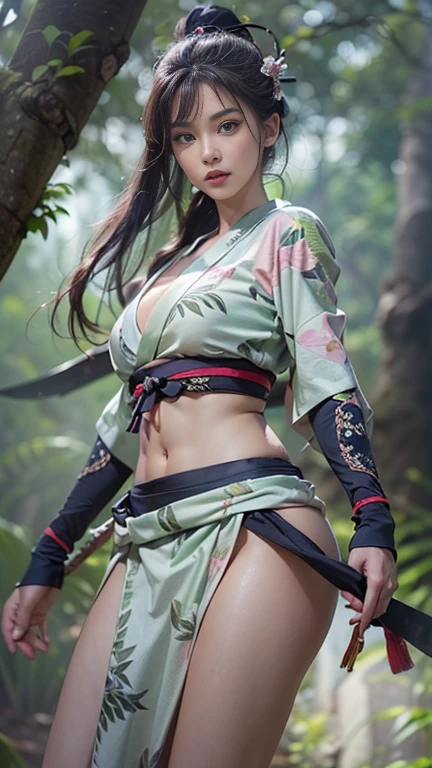 Vannesa,white hair,brown eyes,
dog tags,elbow pads,open camouflaged jacket,midriff,camouflage pants,black bra,fingerless gloves,cleavage,sleeves rolled up,
toned,upper body,smiling,red belt,
waterfall,high mountain,stone floor,clouds,
(insanely detailed, beautiful detailed face, masterpiece, best quality),cherry blossoms、cherry blossomsの花びら、cherry blossoms舞う、Knotting hair、colorful hair、Cross-eyed、Messy Hair、Messy Hair、Sloppy、Cross-eyed、Drunk、(the fool/Sexual Ecstasy)、highest quality、Real、Super delicate illustration、Beautiful and attractive anime girl、Slender body、Tied Hair、One Girl、Girl Photos、full body shot、Beautiful red eyes、Japanese