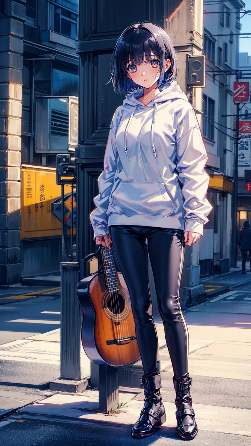  Head to Toe Composition 、 full body view、,(  very detailed目,  very detailed顔), (  realistic にสุดๆ,  high resolution ), (  Top Quality  :1.4), (  Top Quality  ), 5, Midea,  1 girl ,score_9, score_8_  up, score_7_  up, score_6_  up, score_5_  up, score_4_  up,  realistic skin texture that lasts deep into the middle of the night 、 Deep Night ,  RAW photos , (  realistic に,  realistic :1.37),  very detailed,  Pro Pictures , (masterpiece:1.3,  Top Quality  , s  uper  high resolution,  Ultramore  ), (  realistic , photo  realistic :1.4),  beautiful illustrations ,  perfect lighting,  natural light,  depth of writing , ,  Watch Viewers 、 1 girl, ( super detailed ,  high resolution,  super detailed ,  top quality , wonderful,  top quality ,  High Definition CG Unity 8k ),  cute girl, smile,  she has a guitar, 大きなsmile,  so cute,  wearing a hoodie , (Private clothes 、No logo),  full body,  simple background, (monochrome)
