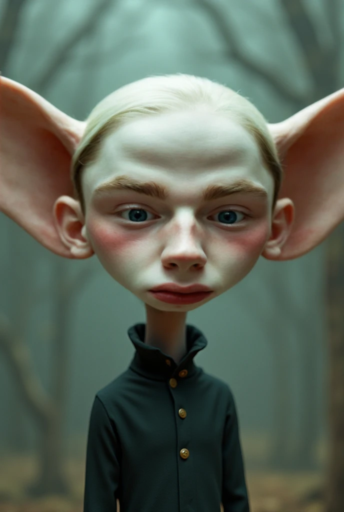 Portrait of a Argentine boy, with big ears; with a style of 19th century noble portraits.