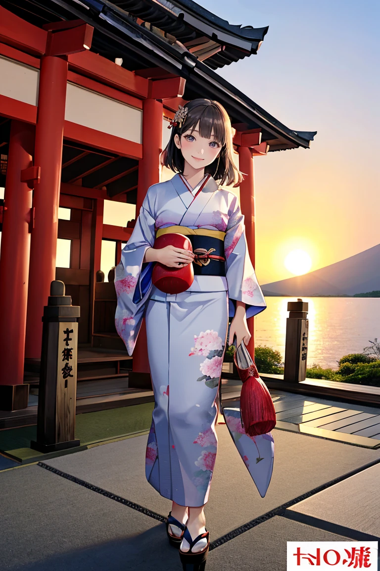 masterpiece,best quality,ultra-detailed,photo-realistic,soft lighting,full body,(ultra-detailed gorgeous_kimono:1.2),Japanese-styles hair,Three girls frontal body,holding big Eggplant in hand,happy smile,text as "2025" on background,front view,SFW
BREAK
(in front mt.Fuji,beautiful sunrise,flying hawk,shrine gate,lake_side:1.2)