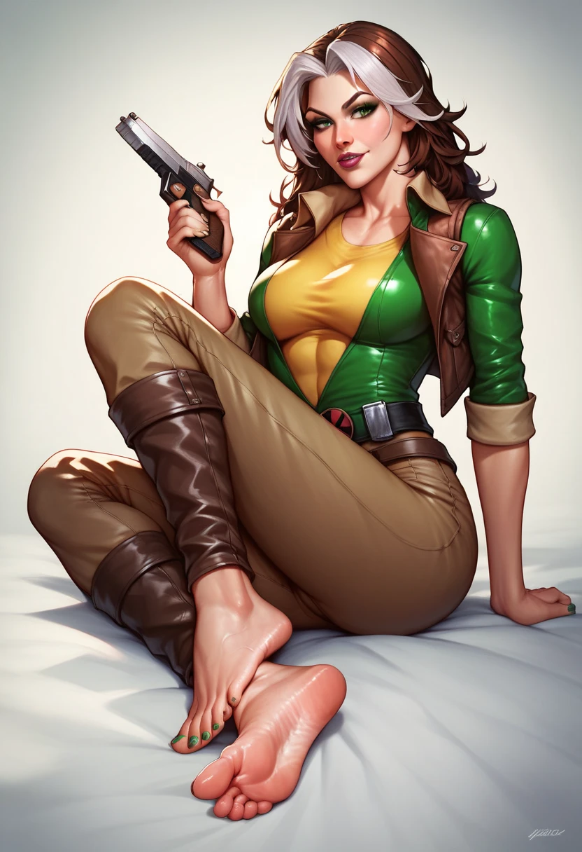 colored pencil drawing. Sketch. Mujer anime. Ropa militar ajustada. Sexy Athletic.