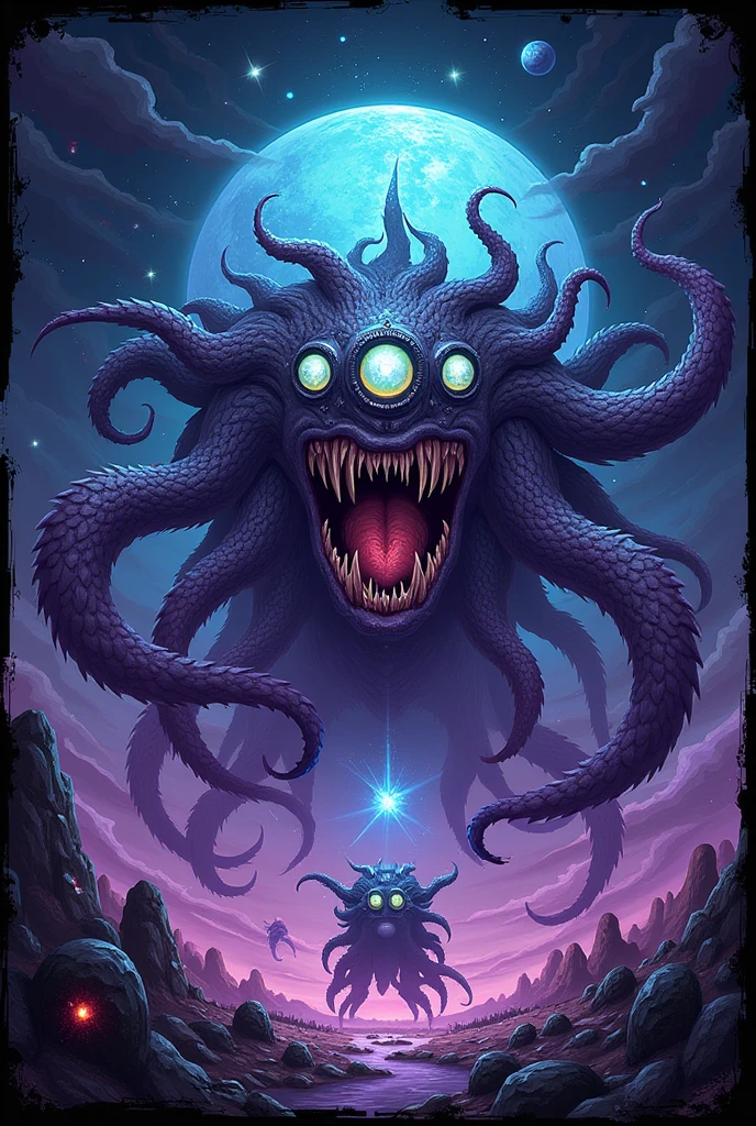 Show a person paralyzed in bed, eyes wide, while a malevolent, nebulous presence floats above them. The entity has a spectral, frightening appearance, with tentacles or arms reaching out toward the person."