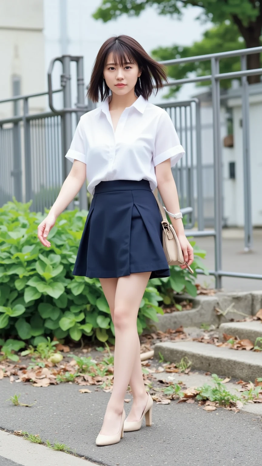 Anime girl, short skirt, sexy, wind ,No briefs