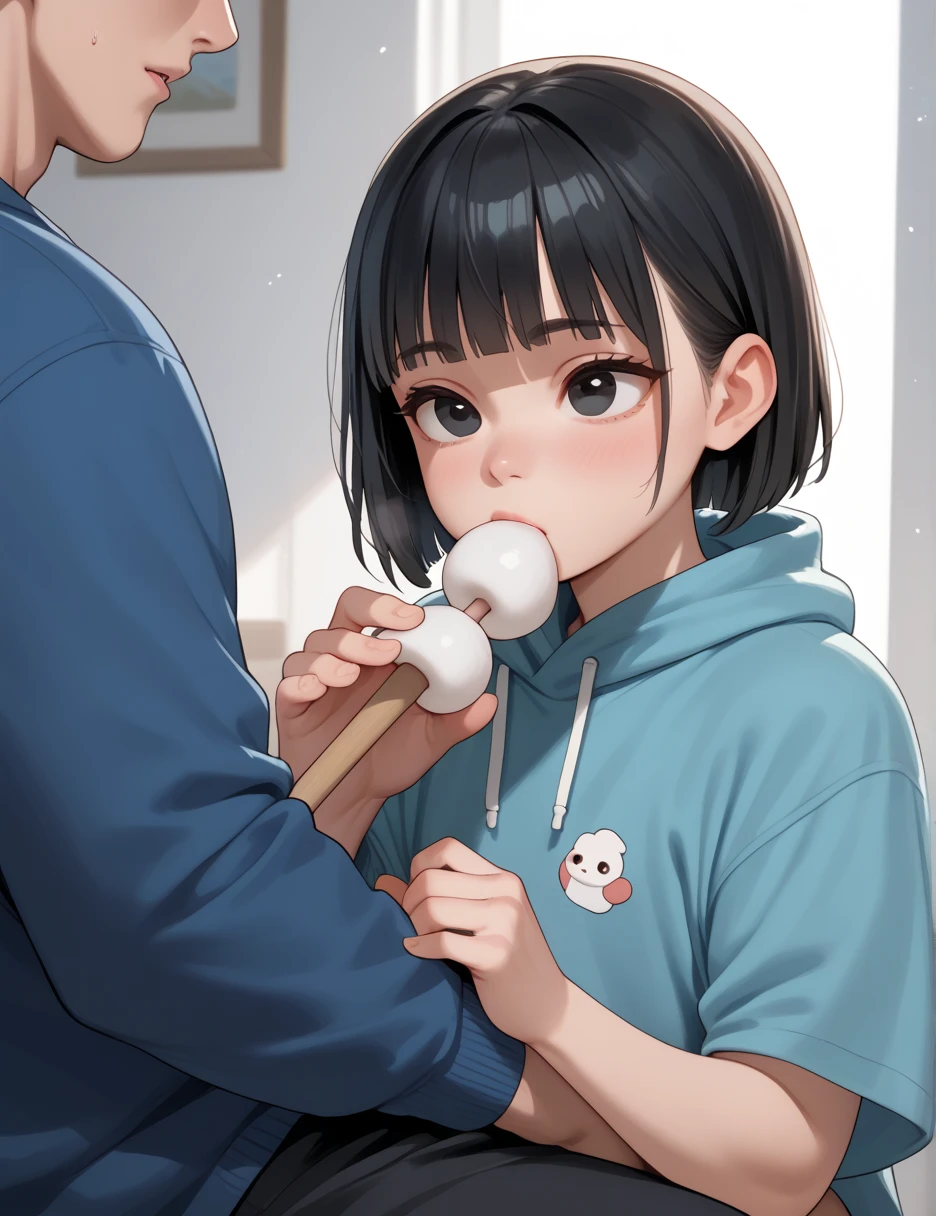 Asian, () black hair, black eyes, marshmallow cut, cute face, boy, sex with uncle