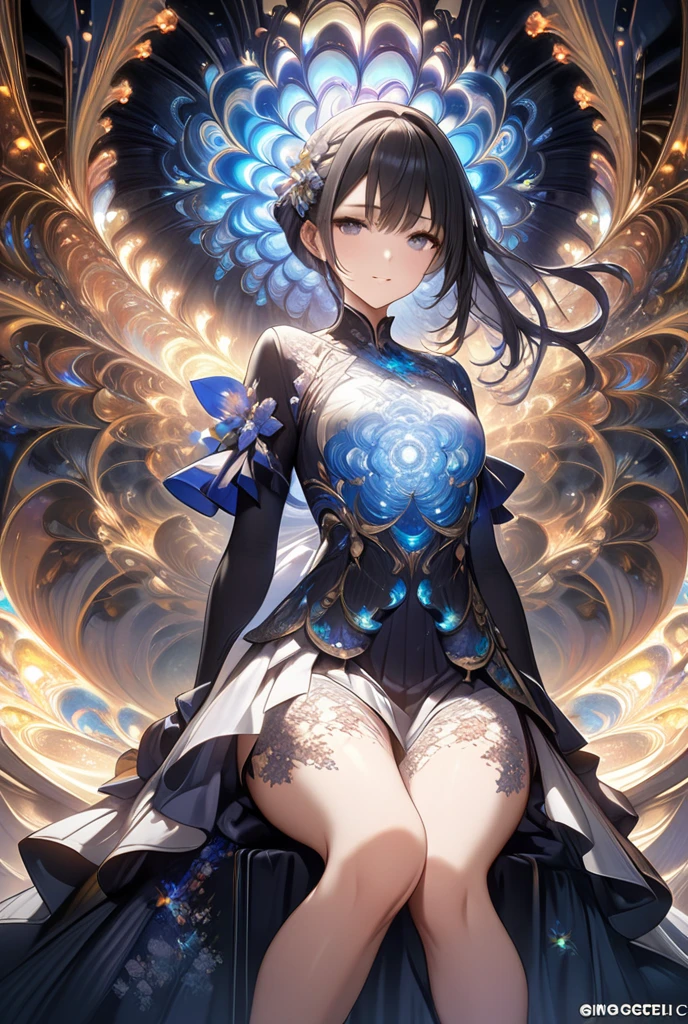 ((Masterpiece, Highest quality)), Detailed face, Full of details, Multiple poses and expressions, Highly detailed, Depth, Many parts,full bodyesbian,lacepantyhose,sparkling water reflections,epic exquisite character art, Amazing characters