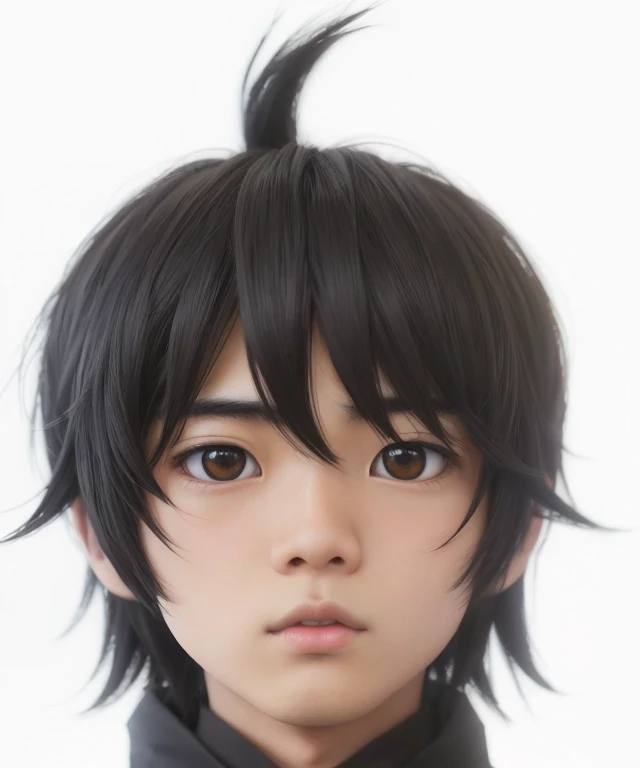   There is a young man.  (            with a typical Japanese face          ) , ugly face( very high), with short hair and white t-shirt , adolescente hiper              realistic              , sujeto hiper              realistic              , Chico anime              realistic              ,              anime style realism              , estilo de arte anime              realistic              , estilo de arte de anime              realistic              , Estilo anime 3D              realistic              ,              Portrait of an anime boy              ,                      work of art in the style of Guweiz         , Detallado              Portrait of an anime boy              ,                       incredible facial portrait of a dark anime            . model,              of Asian origin              (average, bajo average) and Filipino     (ugly), ,              I just saw the spectator              , retrato(              realistic              :1.4), (:1.0),              black eyes ,   small eyes   (  perfect girl      , Dark),   small eyes ( ,       realistic      ),       Round pupils      (perfect ),eyes (,Serious),eyelash(  perfect girl     ,  ),shirt, thin eyebrows(perfect),  rectangular face,        round eyes, dyed hair (negro ), hair perfect con , hair,       character Makoto Misumi           (              Tsuki ga Michibiku isekai douchuu             ),         Dead fish eyes        , mejillas regordetas , oval double chin      ,       long round chin       , chubby girl, Big Head