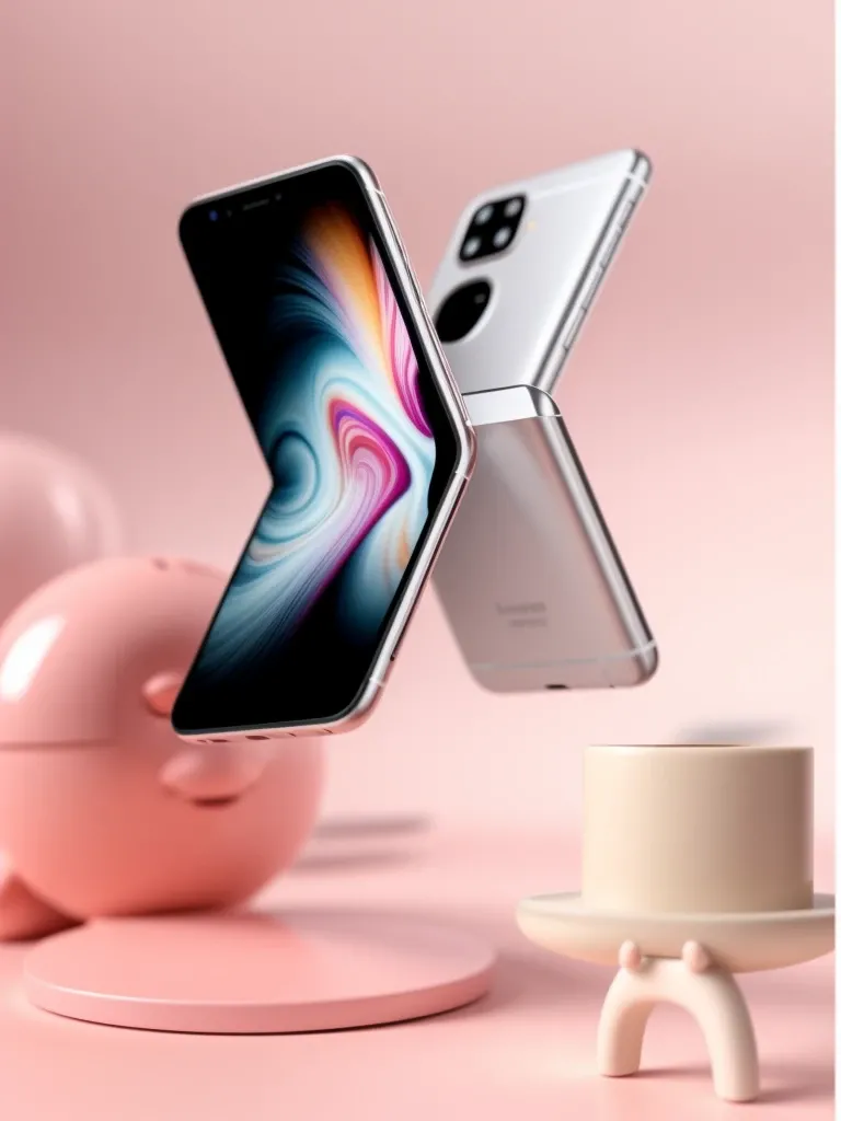 masterpiece, La mejor calidad, Fotografía cinematográfica de un teléfono inteligente levitando, product fotografíay, alta calidad, comercio electrónico, renderizado 3D, Escena C4D, fotografía, película, highres