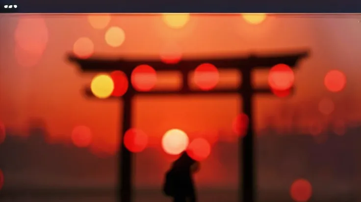 1 Girl, (silhouette:1.3), blackwork, mysterious, uncertain, fascinating, (clear scarlet roses in the foreground), Ruin, abstract, ambient lighting, (blurred background, blurred foreground, Depth of field:1.3), Swirling fog, grey mist, traditional texture, dripping