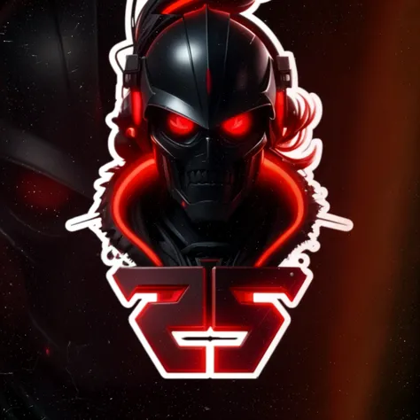 Logo with skull character with electricity and saying team supreme in purple with black and racing flag