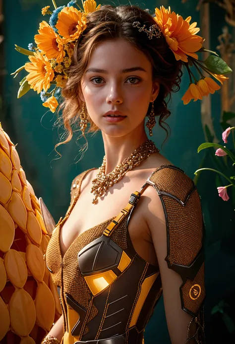 Real full picture of Most beautiful attractive (blond) model wearing yellow-red full covered lace Chemise having colorful hieroglyphic detailed writings, high resolution, scarabs, 8k,, , mockup, ultra hd, realistic, vivid colors, highly detailed, UHD drawing, pen and ink, perfect composition, beautiful detailed intricate insanely detailed octane render trending on artstation, 8k artistic photography, photorealistic concept art, soft natural volumetric cinematic perfect light, perfect body, temple background