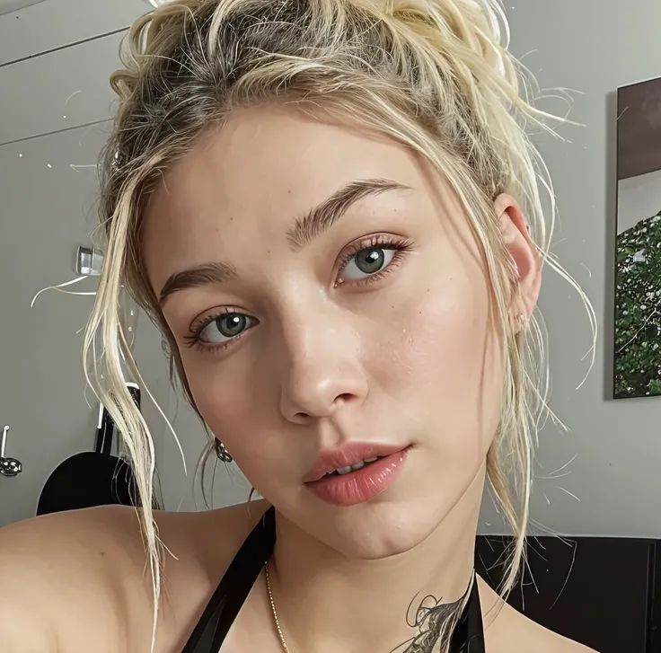 award winning glamour photograph,((best quality)), ((masterpiece)), ((realistic)), piercing eyes, very happy, ((blonde hair)), ((quad braids)), afternoon light, slim waist, Beautiful, lying down