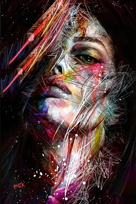 a woman by agnes cecile, luminous design, pastel colours, ink drips, autumn lights --auto --s2