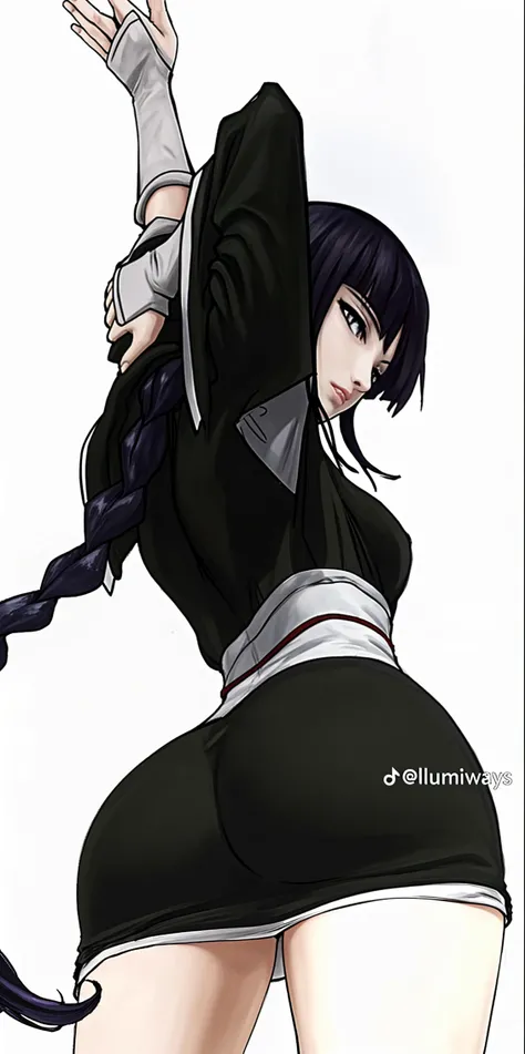 ((masterpiece, best quality)), ((39 year old)), (((Curvy))), ((Unohana from Bleach)), ((Japanese woman with long black braided hair)), ((white fullback cotton panties)), purple kimono, Blue eyes, windy day, smiling (((realistic art style)))