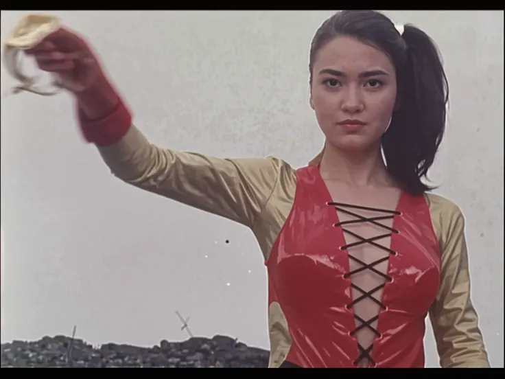 (((One girl,alone))),Cute Face, dead poolの衣装を着て、Marvel Studios、dead pool