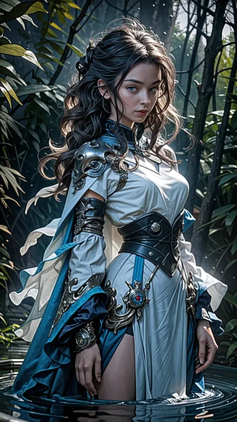 ((Best quality)), ((masterpiece)), (highly detailed:1.3),a woman wearing black armor, long hair. Rights hand Holding a luxury sword, armor war scene, super cute face, super slim body, super slim, small waist, super perfect huge breast, perfect huge round breast, smooth skin, silky hair, blue eye, 16 year old, red robe,blue hijab with a princess crown , luxury golden pattern armor, blonde, fighting style, red lips, blushing, erect nipples ,