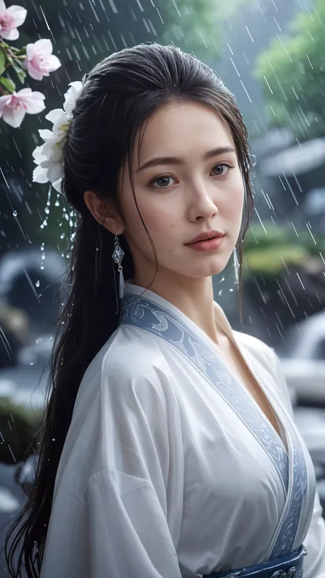 ((Girls wearing white yukata, see through:1.1, cleavage, sitting in hot springs, snow, outside, extremely beautiful faces, Japanese idols, looking at viewer:1.2, detailed face:1.3 cute face, detailed eyes:1.2, cheek to cheek:1.1, ashamed, embarrassed:1.3, chuckles, shy:1.1,  shiny skins, wet, face focused, hot steam, medium shot, lonely eyes, upturned eyes)), trees in the background, snow mountain,  ((Masterpiece, 8k, raw photo, high resolution, delicate skin, detailed face, ultra detailed, cinematic, photorealistic)),
