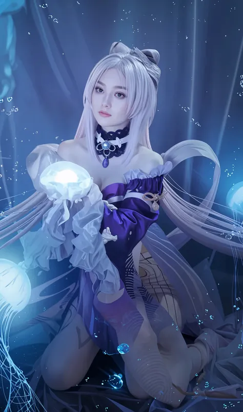 anime girl with white hair and purple eyes wearing a crown, digital art from danganronpa, kda, unknown artstyle, :: rossdraws, omen from valorant, portrait of jinx from arcane, trigger anime artstyle, high quality fanart, by Ei-Q, discord profile picture, sombra from overwatch, by Puru