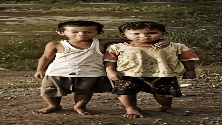 Poor Brazilian children, faveladas, sorrindo