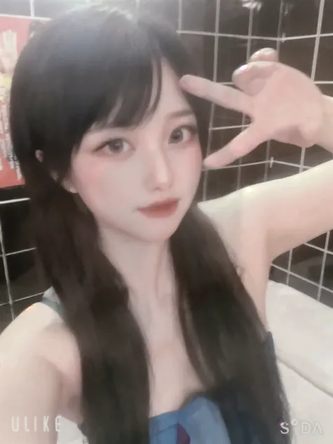A girl around 13 years old，Pale skin，Very long hair, Black straight hair. big、Black eyes , With a strong and mysterious expression. Dressed in orphan clothing style, More elegant and refined, Something that matches her mysterious and strong personality. comprehensive, Her presence will attract attention, Attract curious and inquisitive eyes. flat chest, movie lighting, Chromatic Aberration, Backlight, masterpiece, High Detail, high quality, 4k.(breasts_grab,povhands,povbreastgrab)
