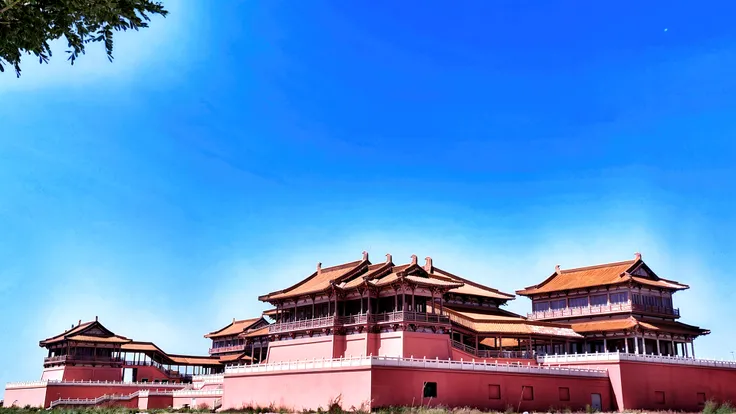 Top view of the palace in Han and Tang Dynasty style，There are high steps，Solemn，Homem-Imponente，8k wallpaper masterpiece