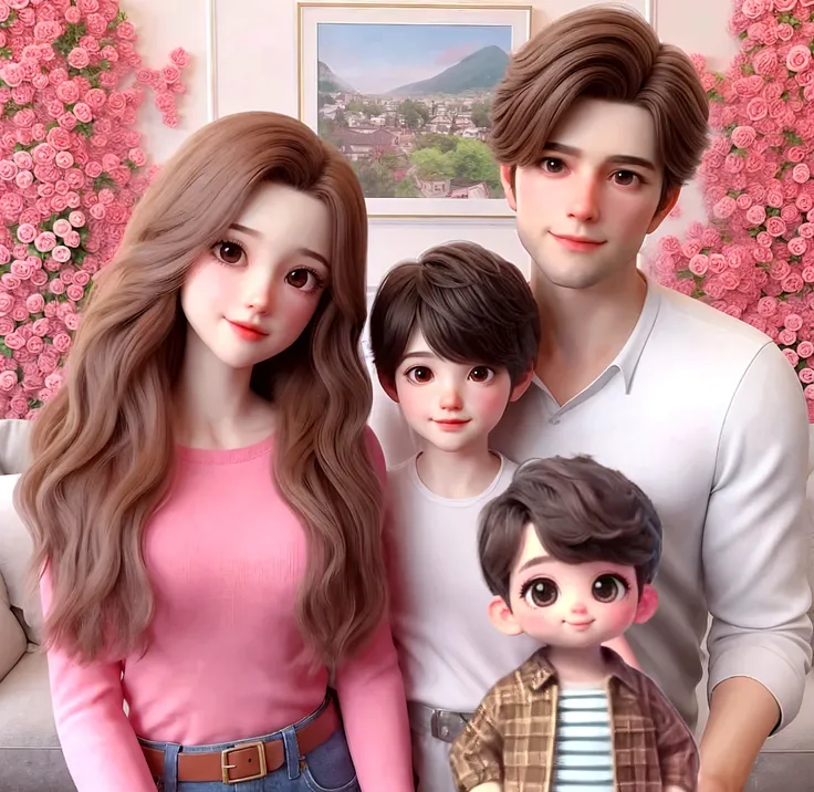 Mom and Dad are smiling with their cuddles holding the cute little girl