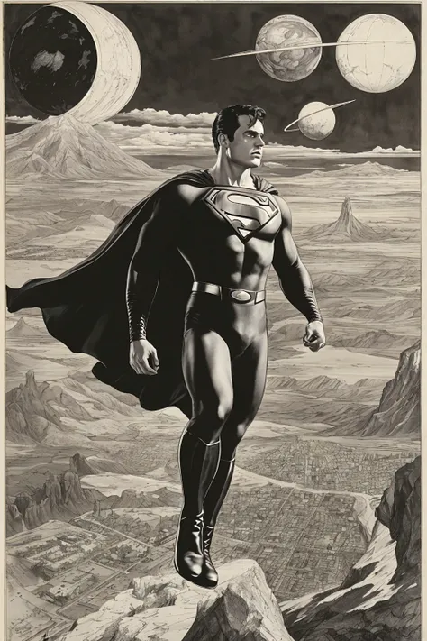 35mm film still, Superman smoking a cigarette at night --ar 16:9 --s 750 --c 10