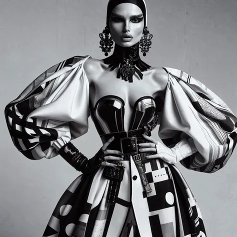 Beautiful sexy woman, beautiful avant garde style, full length , beautiful clothes ,accessories