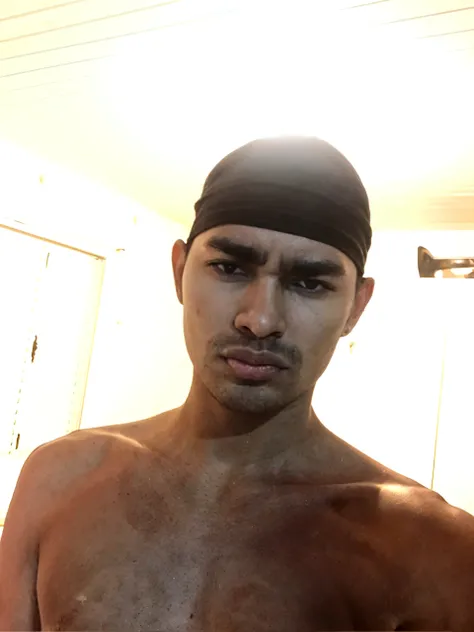Teenage male, 16yo, tight boxers, black skin, mask
