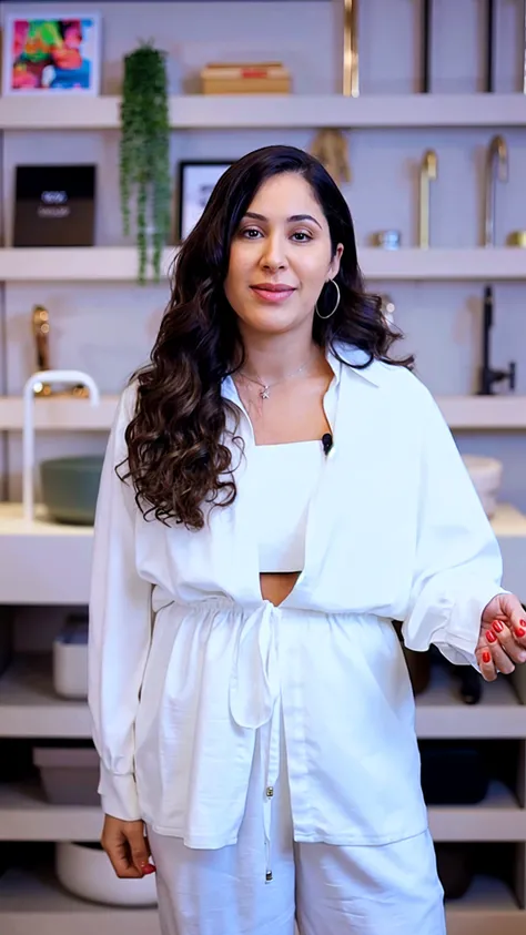 40-year-old arabic woman Black fur sweater Latex pants Kitchen Bending Smirk