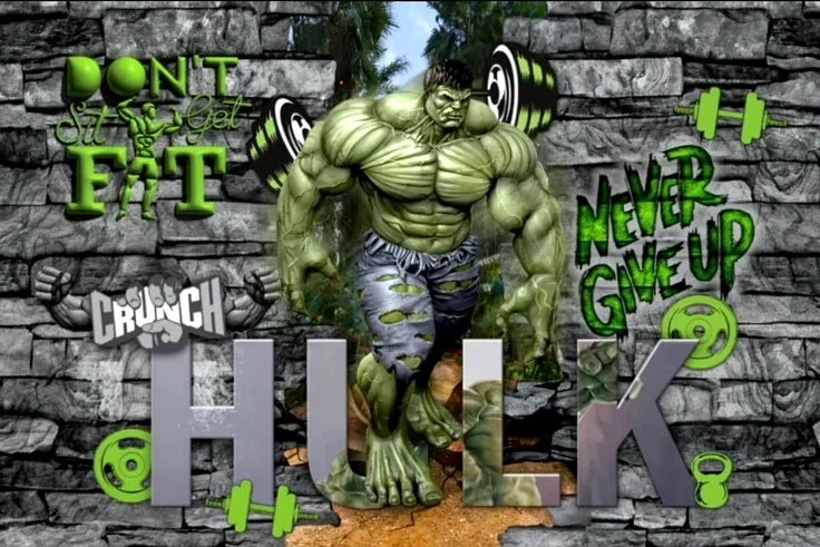 The green Hulk wearing a black shirt with the words "J.Castro team"