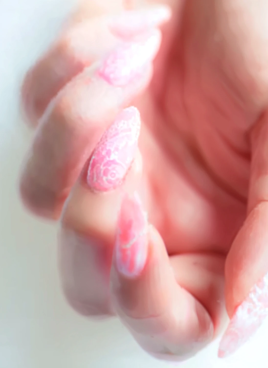 purple nail paint hand, on pussy