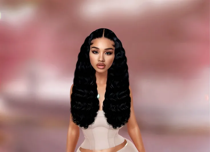 ((masterpiece, best quality)), ((((perfect anatomy)))), ((33 year old)), (((Curvy))), ((Black woman with long black curly hair)), in ((white fullback panties)), ((purple shirt)), ((wide hips)), smirking, (((Back shot))), (((photo realistic 3D game model)))