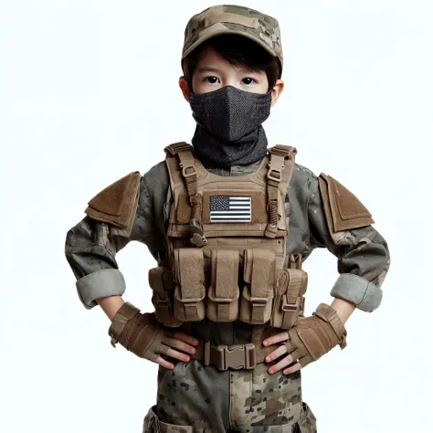 Boy with American armor