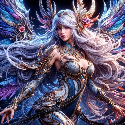 fantasy art, RPG art, icestyle a picture of an (ice sculpture: 1.5) (ultra detailed, Masterpiece, best quality: 1.4) of an (icy: 1.4) female angel (ultra detailed, Masterpiece, best quality: 1.3) spread angel wings angel_wings (ultra detailed, Masterpiece, best quality: 1.3) made from ice, fiery halo red fire, flame hair red fire, fantasy temple background best quality, 16k, [ultra detailed], masterpiece, best quality, (ultra detailed), full body, ultra wide shot, photorealistic