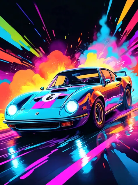 ([hdr, film still] lifelike textures),abstract expressionist painting red race car, in the style of sam spratt, historical illustrations, old masters, genndy tartakovsky, soggy, masaccio, monochromatic realism . energetic brushwork, bold colors, abstract forms, expressive, emotional