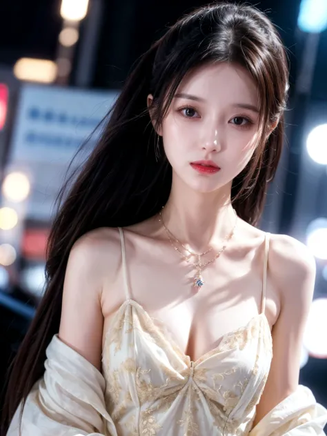 1girl, (looking at viewer:1.2), detail face, (a girl standing, rending on cgsociety, black shadows, streaming, new york backdrop), romanticism, atmospheric, (RAW photo, best quality), (realistic, photo-realistic:1.3), masterpiece, an extremely delicate and beautiful, extremely detailed,